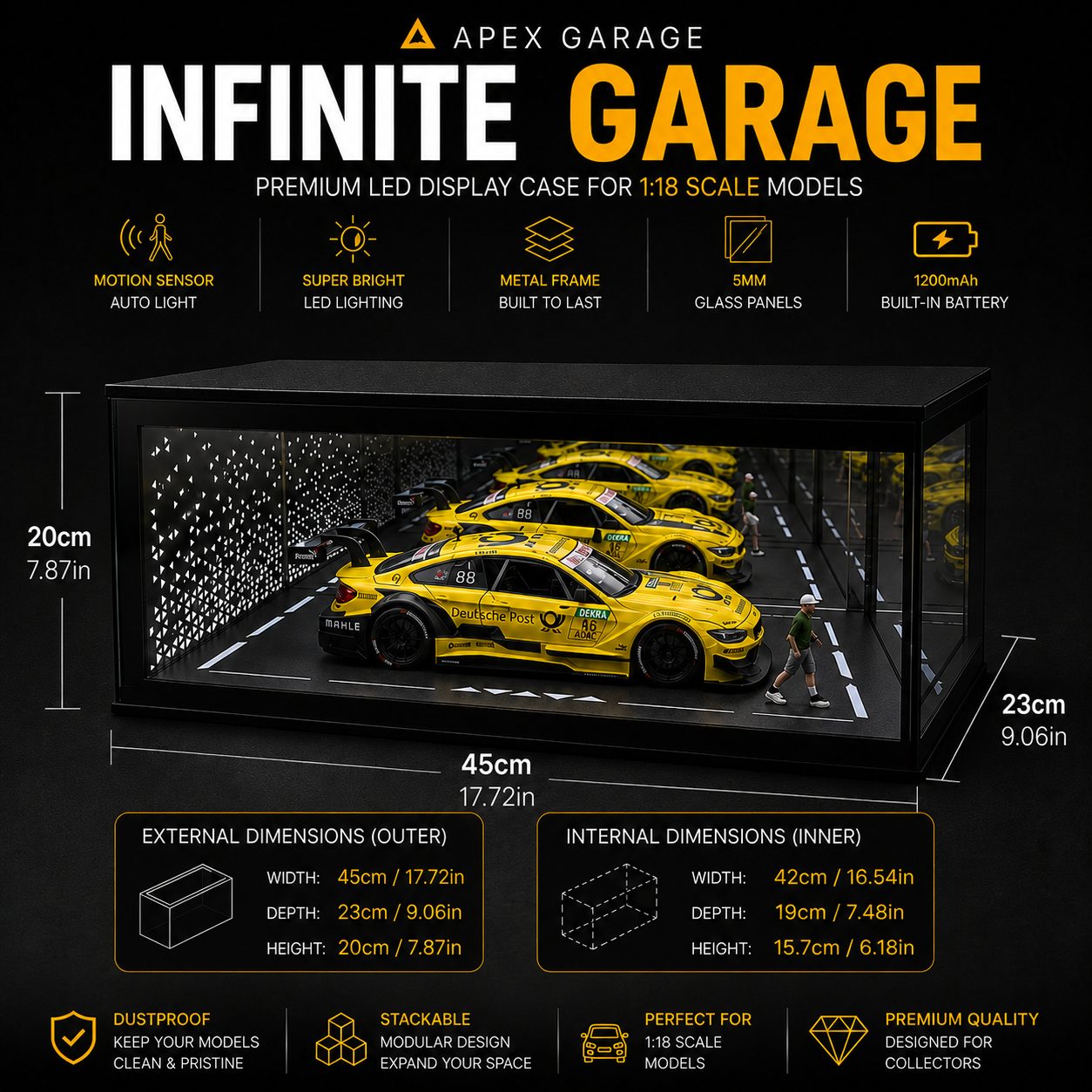 APEX GARAGE Infinite Garage Display Case for 1:18 Scale Models