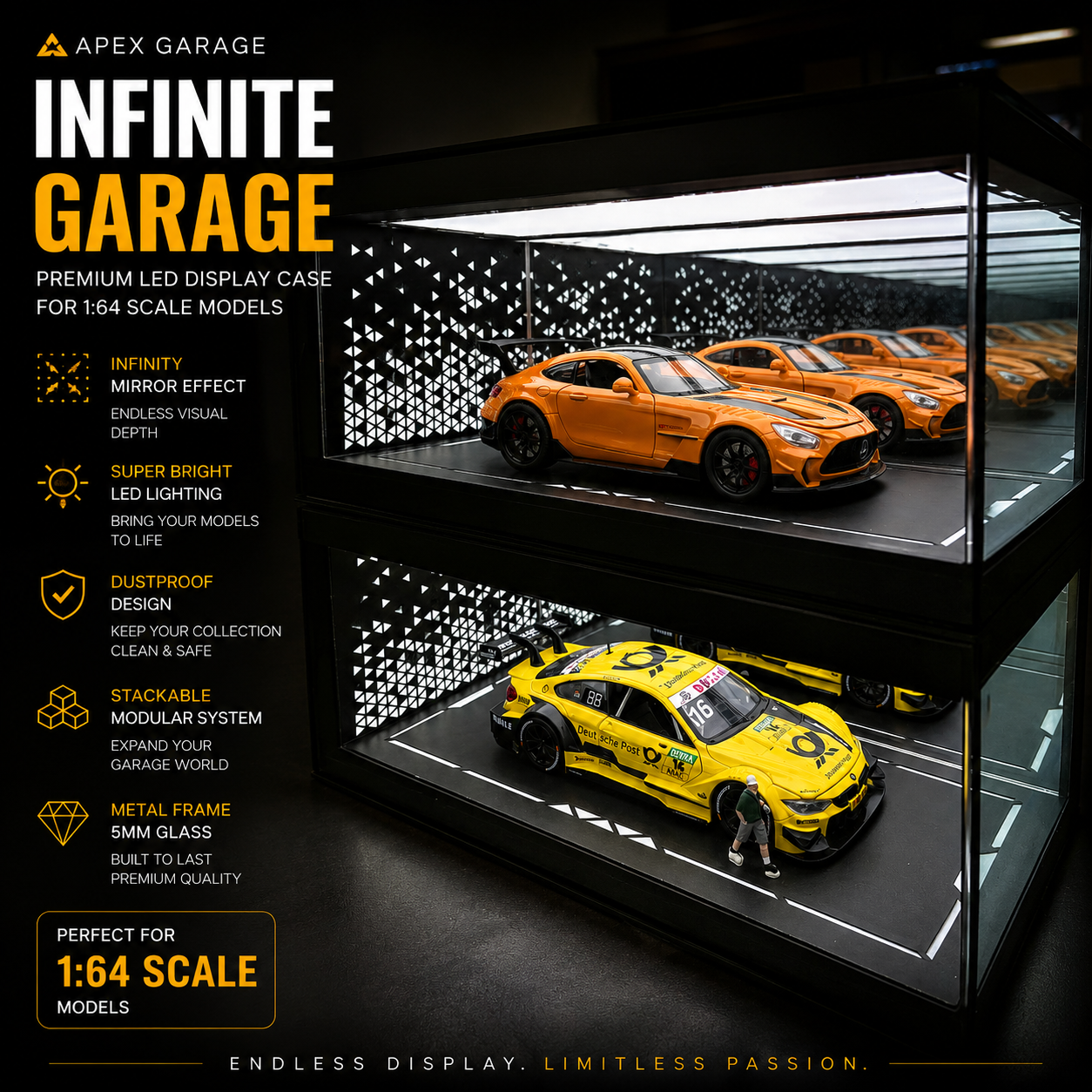 APEX GARAGE Infinite Garage Display Case for 1:24 Scale Models